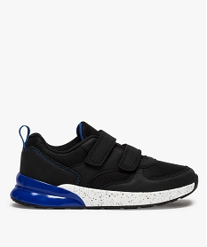 GEMO Baskets garçon jogger bicolores à scratch Bleu