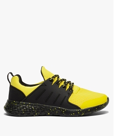 GEMO Baskets garçon extra légères à lacets bicolores Jaune