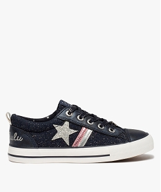 GEMO Baskets fille en denim pailleté – LuluCastagnette bleu standard