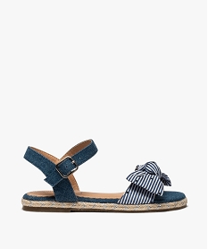 GEMO Sandales fille en denim dessus nœud en tissu Bleu