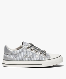 GEMO Baskets fille métallisées en toile LuluCastagnette blanc standard