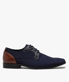 derbies homme unis en toile et matiere lisse bleuB388801_1