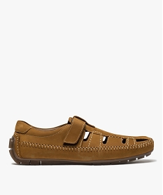 mocassins homme en cuir uni avec ouvertures sur le dessus orange mocassins et chaussures bateauxB392701_1