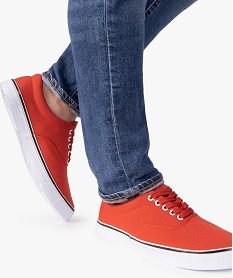 GEMO Tennis homme en toile avec semelle contrastante Tige unie orange standard