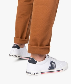 GEMO Tennis homme en toile unie à lacets – US Polo Assn blanc chine