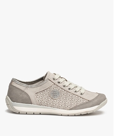 GEMO Tennis femme confort à lacets et tige perforée gris standard