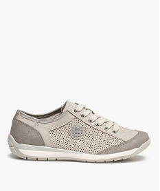 GEMO Tennis femme confort à lacets et tige perforée Gris