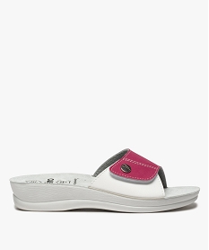 GEMO Mules femme confort ouvertes à bride scratch bicolore Rose