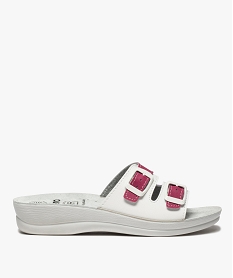 GEMO Mules femme confort fermeture double bride à boucle Rose