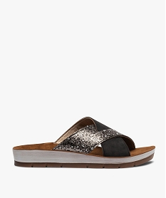 GEMO Mules femme confort à larges brides croisées noir standard