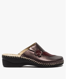 GEMO Sabots femme confort en cuir détails brillants – 5 Zones violet standard