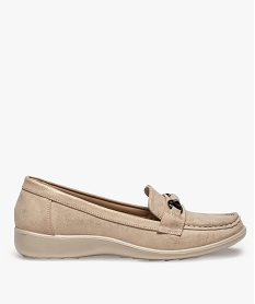 GEMO Mocassins femme confort unis à semelle souple beige standard