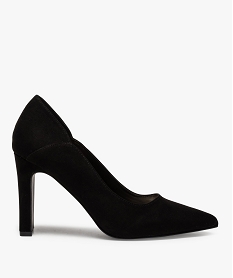 GEMO Escarpins femme unis en suédine à talon haut noir standard