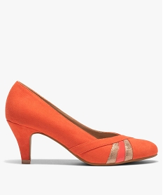 escarpins femme a talon fin dessus suede et metallise orangeB434201_1