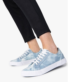 GEMO Tennis femme en toile unie effet tie and dye bleu standard