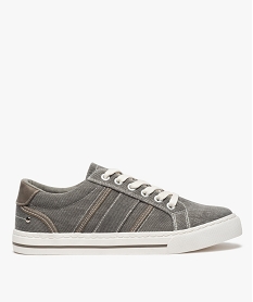 GEMO Baskets femme en toile denim et semelle contrastante gris standard