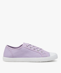 GEMO Baskets femme en toile à lacets imprimés et bout renforcé violet standard
