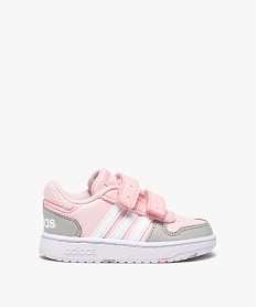 GEMO Baskets bébé fille multicolores à scratch - Adidas Hoops Rose