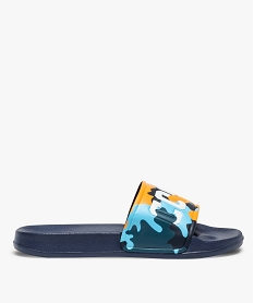 GEMO Mules de piscine garçon à bandeau camo  Cool Bleu