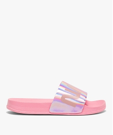 GEMO Mules de piscine fille à bandeau irisé - Nasa Rose