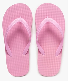 GEMO Tongs fille unies à brides souples rose standard