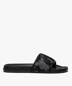 GEMO Mules de piscine pour homme à bandeau camouflage Noir