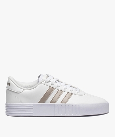 GEMO Tennis femme bicolores à semelle plateforme - Adidas Blanc