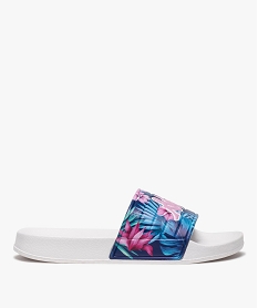 GEMO Mules de piscine pour femme avec bandeau fleuri - Kappa Multicolore