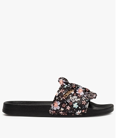 GEMO Mules de piscine femme dessus drapé – Shoes by LTDC Noir