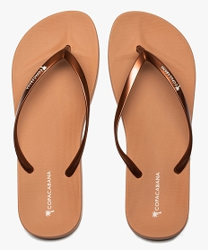 GEMO Tongs femme à fines brides lisses - Copacabana marron standard