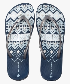 GEMO Tongs femme imprimées à fines brides - Copacabana bleu standard