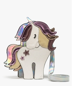 sac fille multicolore a motif licorne grisB461301_1