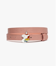 GEMO Ceinture fille aux reflets irisés avec boucle licorne Rose