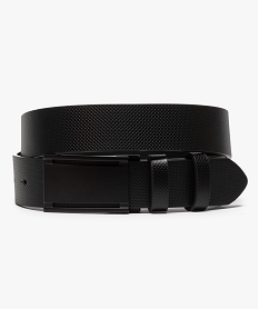 ceinture homme en matiere texturee avec boucle plate ton sur ton noir ceintures et bretellesB462101_1