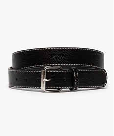 ceinture homme en matiere grainee avec surpiqures contrastantes noirB462501_1