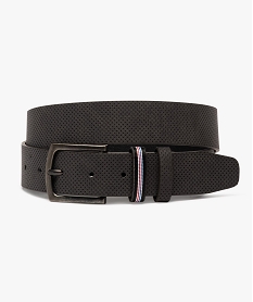 GEMO Ceinture homme aspect perforé avec boucle métal Gris