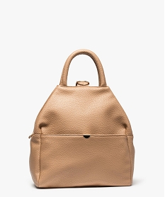 GEMO Sac à dos femme élégant grainé Beige