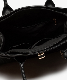sac femme rigide aspect tresse avec bijoux metalliques noirB466001_3