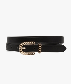 ceinture femme fine a boucle en anneaux noirB473101_1