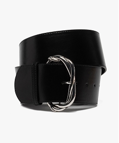 GEMO Ceinture femme large avec grosse boucle fantaisie Noir