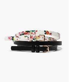 GEMO Ceinture femme fine à boucle dorée (lot de 2) Multicolore