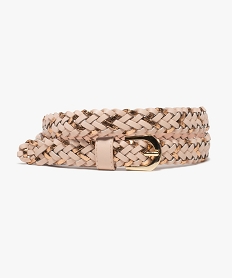 GEMO Ceinture femme tressée effet métallisé Rose