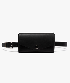 GEMO Pochette femme façon banane structure sans coutures Noir