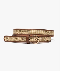 ceinture femme avec tresses en raphia et lurex brunB475201_1