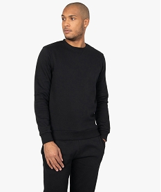 GEMO Sweat homme molletonné contenant du coton bio Noir