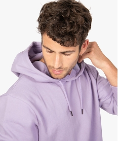 GEMO Sweat homme à capuche avec poche kangourou Violet