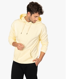 GEMO Sweat homme à capuche avec poche kangourou Jaune