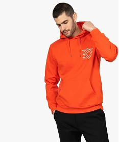 GEMO Sweat homme à capuche avec intérieur molletonné Orange