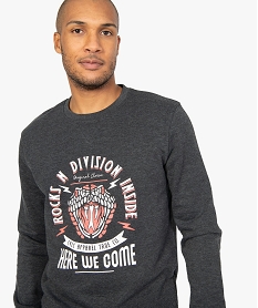 sweat homme avec inscription et col fantaisie grisB476301_1