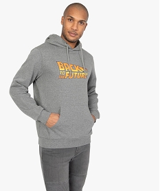 sweat homme molletonne imprime retour vers le futur grisB477101_1